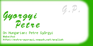 gyorgyi petre business card